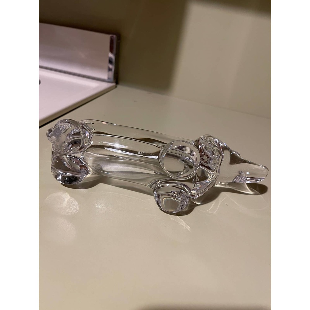 Vintage Art Lead Crystal Dachshund Dog Candy Dish - Picture 5 of 9